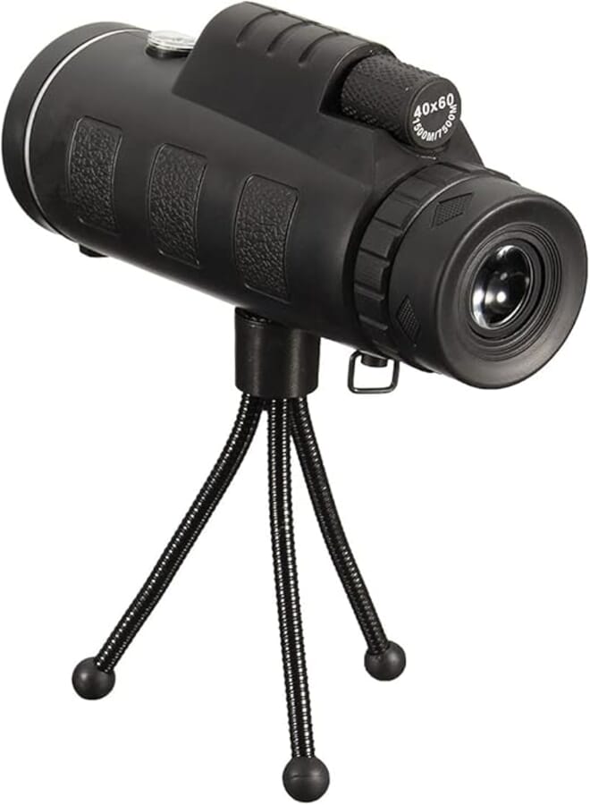 Night Vision Handheld 40x60 HD Monocular Camping Telescope W/Compass+Tripod+Clip - 2724651184275